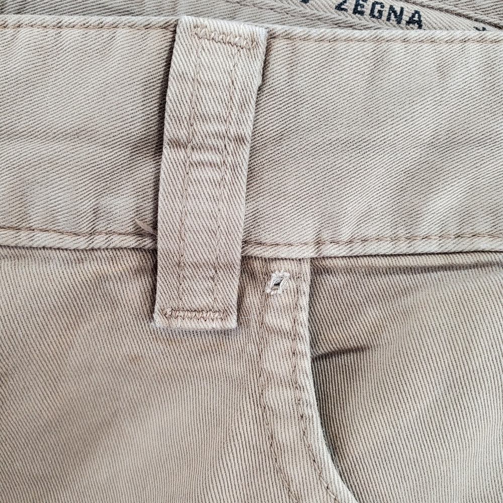 Ermenegildo Zegna Pants Chino Khaki Tan Mens 35x30 Lightweight Straight Leg - Picture 10 of 15